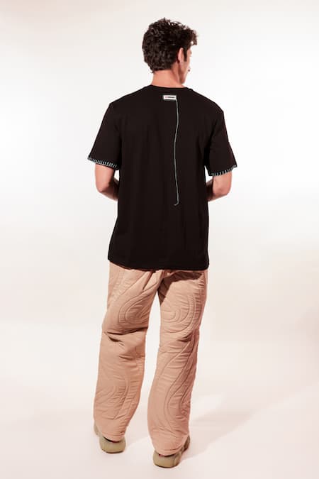 Jubinav Chadha Origami Boat And Waves Embroidered T-Shirt 