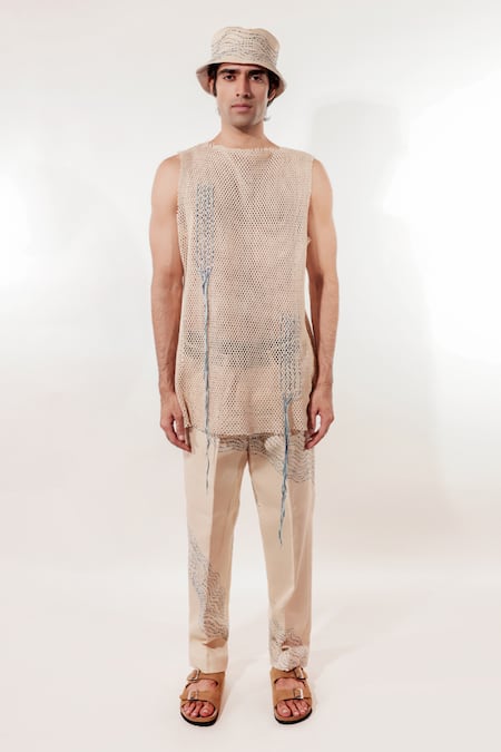 Shop Jubinav Chadha Cream Kantha Crochet Vest Online at Aza Fashions Shop_Jubinav Chadha_Cream Kantha Crochet Vest _Online_at_Aza_Fashions