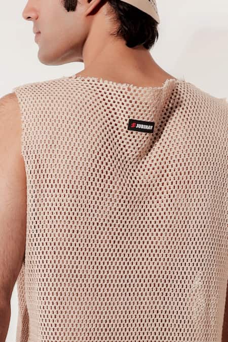 Buy Jubinav Chadha Cream Kantha Crochet Vest Buy_Jubinav Chadha_Cream Kantha Crochet Vest