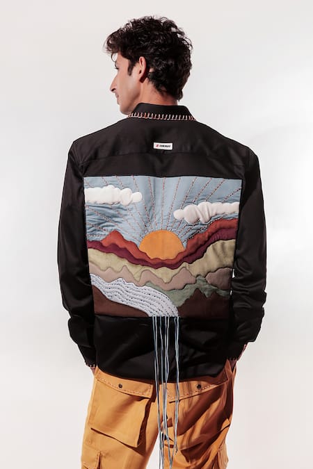 Jubinav Chadha Waterfall Patchwork Embroidered Shirt 