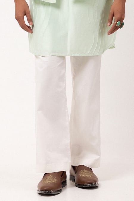 PAARSH_Blue Organza, Chanderi Embroidery Sky Song Nehru Jacket Set _Online_at_Aza_Fashions