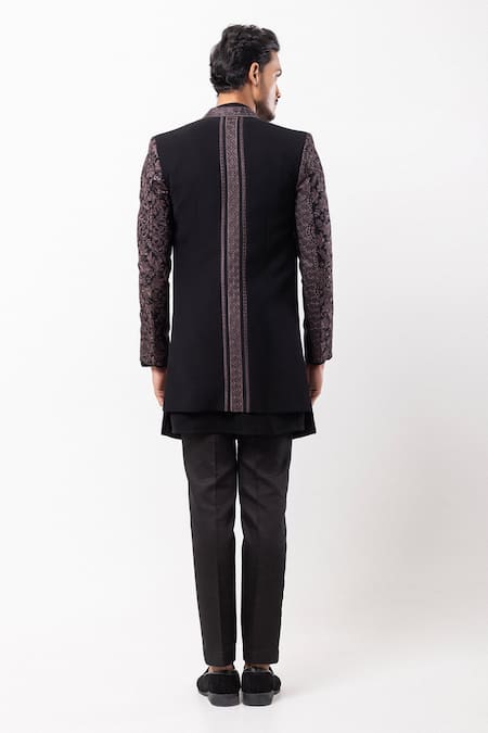 PAARSH Ebony Amer Embroidered Achkan With Pant 