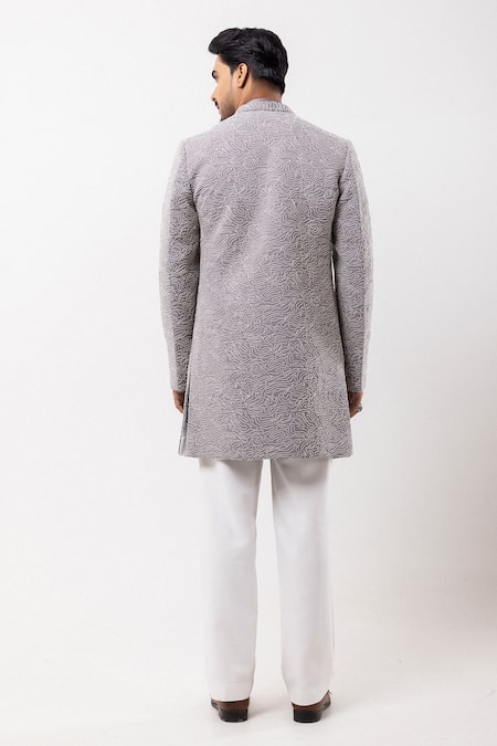 PAARSH Lunar Loom Embroidered Achkan With Pant 