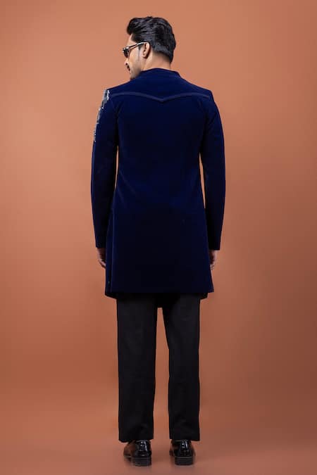 PAARSH Azure Crest Embroidered Achkan With Pant 