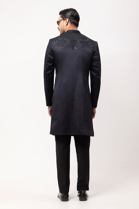 PAARSH Dark Radiance Embroidered Achkan With Pant 
