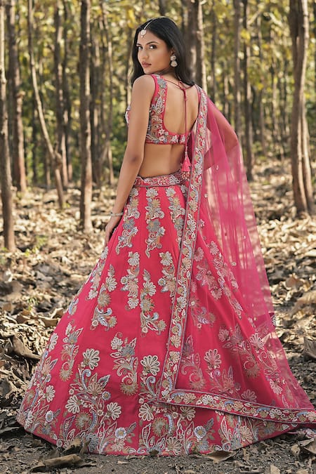 Panihari Raw Silk Embroidered Lehenga Set 