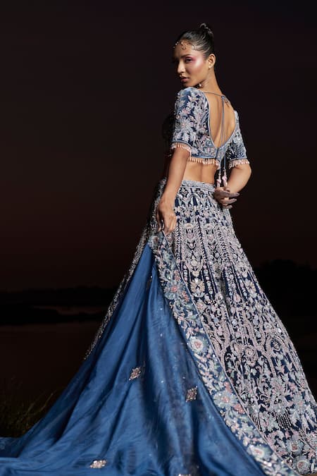 Panihari Floral Embroidered Bridal Lehenga Set 