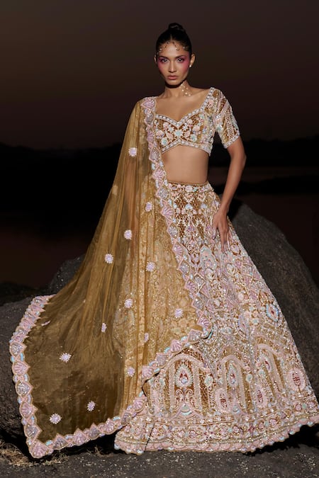 Panihari Paisley Embroidered Bridal Lehenga Set 