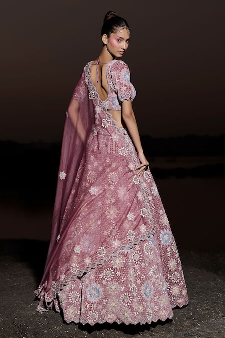Panihari Rose Embroidered Bridal Lehenga Set 