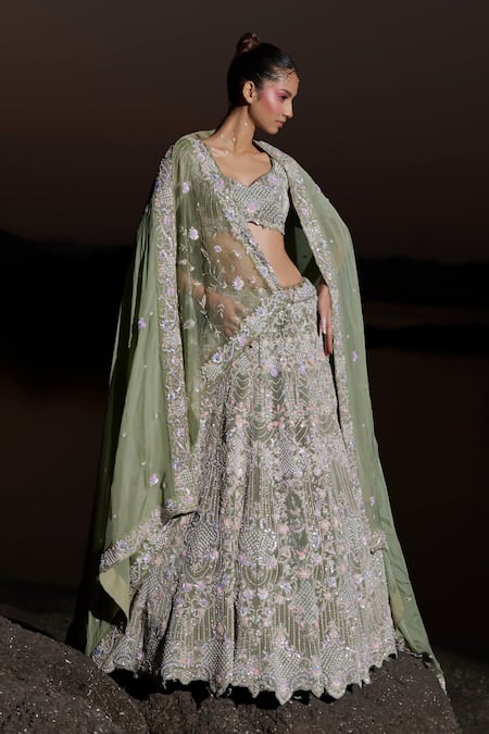 Panihari Embroidered Bridal Lehenga Set 