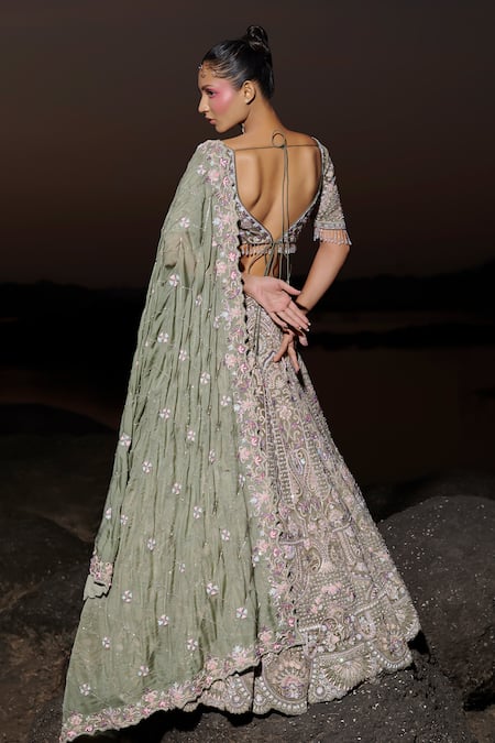 Panihari Embroidered Bridal Lehenga Set 