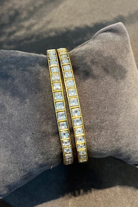 Prestones Polki Embellished Bangles - Set Of 2 