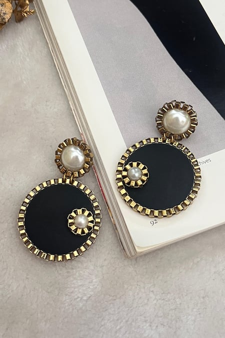 Rejuvenate Jewels Sawdust Pearl Embellished Earrings 