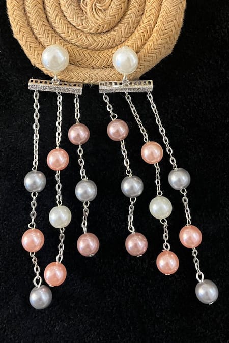 Rejuvenate Jewels Pearl Embellished Dangler Earrings 