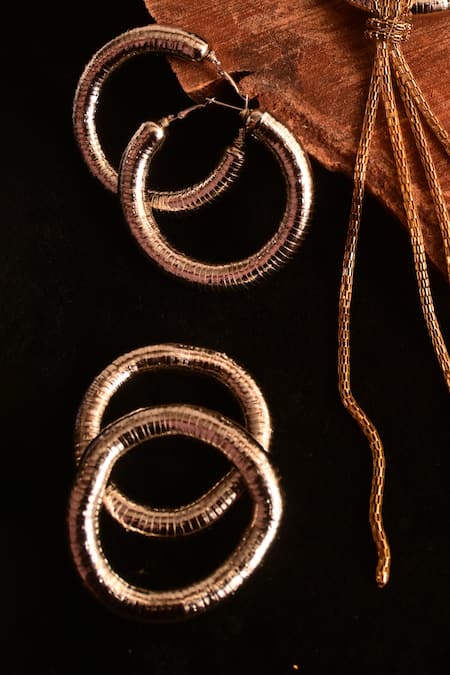 Rejuvenate Jewels Silver Metallic Hoops 