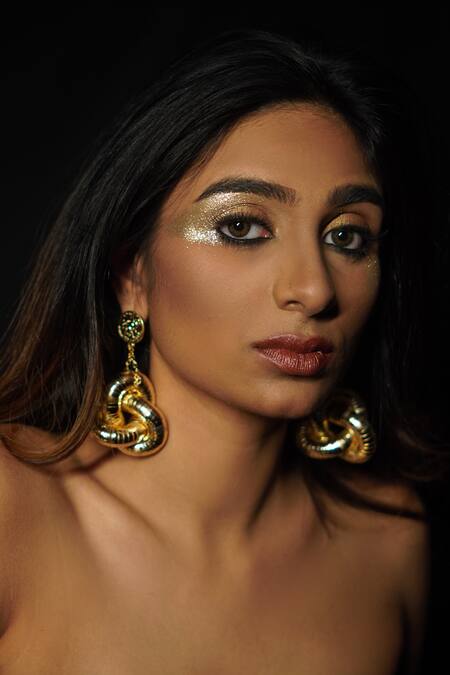 Rejuvenate Jewels Gold Plated Knot Statement Earrings 