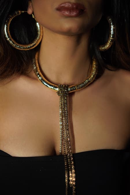 Rejuvenate Jewels Gold Plated Metal Choker 