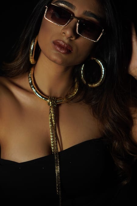 Rejuvenate Jewels_Gold Plated Metal Choker _Online_at_Aza_Fashions