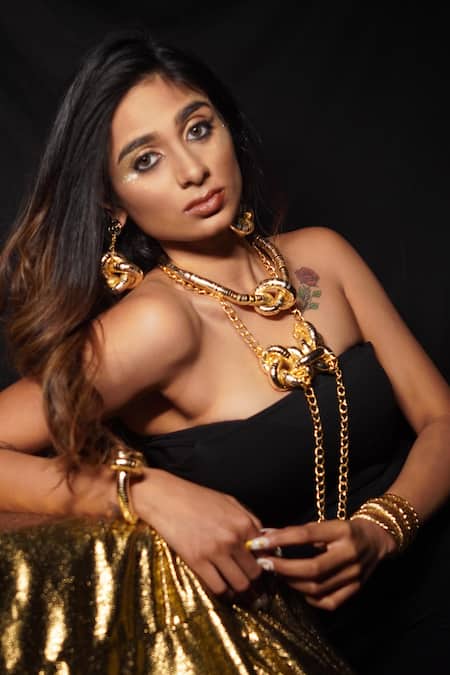 Rejuvenate Jewels_Gold Plated Chain Knot Necklace _Online_at_Aza_Fashions