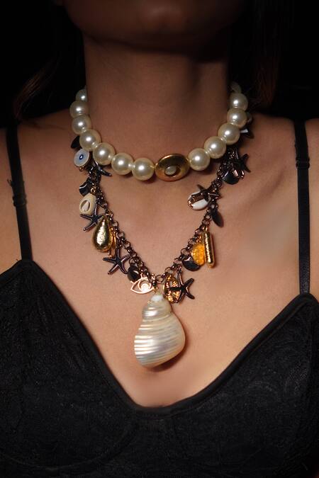 Rejuvenate Jewels_Silver Plated Coastal Charm Shell Necklace _Online_at_Aza_Fashions