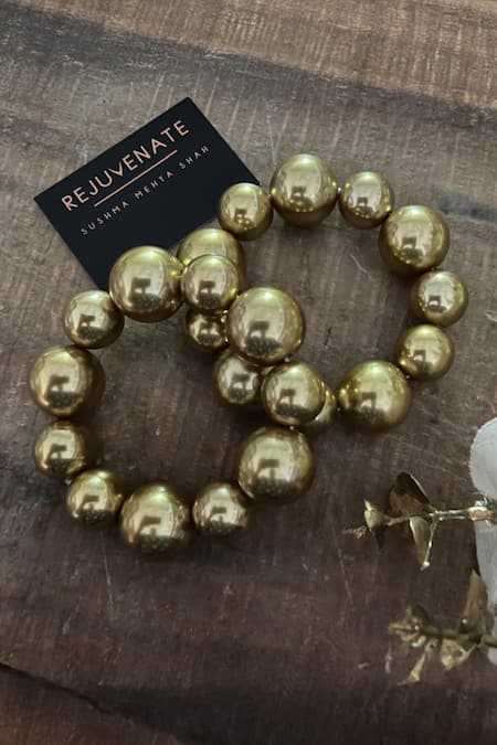 Buy_Rejuvenate Jewels_Gold Plated Pearl And Bead Embellished Bracelet _Online_at_Aza_Fashions