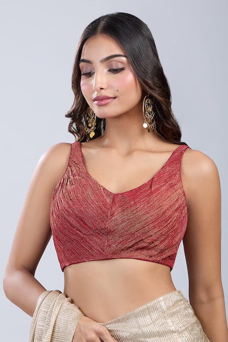 Samyukta Singhania Textured Sleeveless Blouse