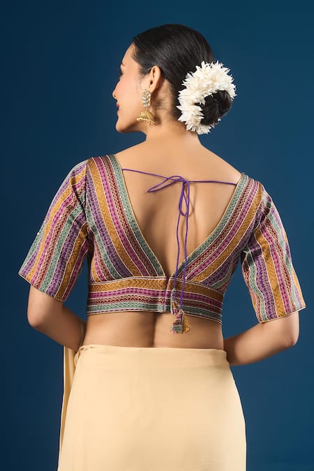 Samyukta Singhania Color Block Pattern Blouse 