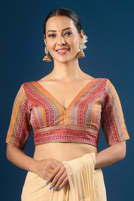 Samyukta Singhania Color Block Pattern Blouse 