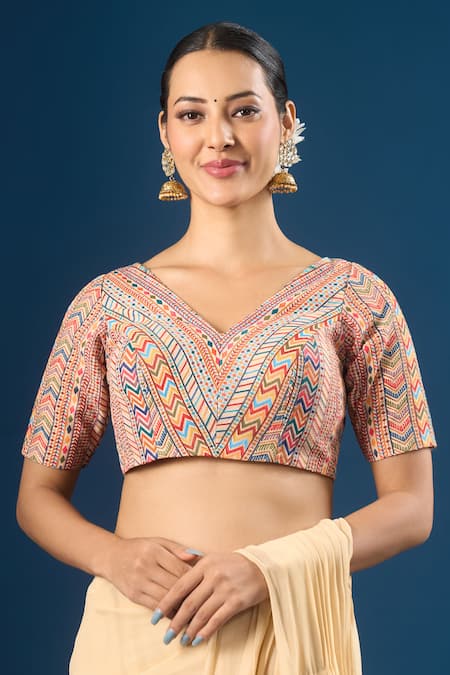 Samyukta Singhania Geometric & Floral Pattern Blouse 