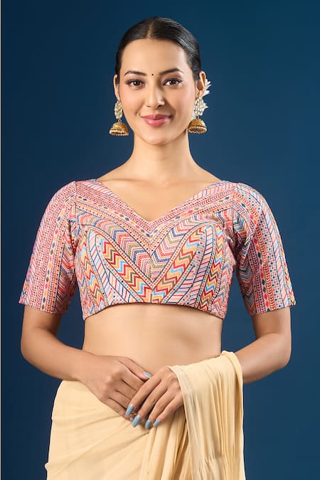 Samyukta Singhania Geometric & Floral Pattern Blouse 