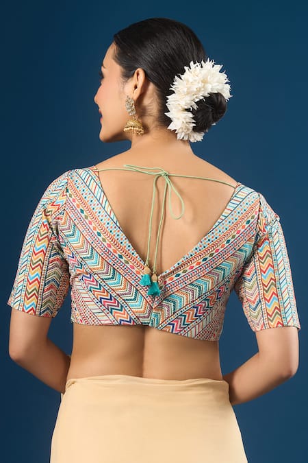 Samyukta Singhania Geometric & Floral Pattern Blouse 