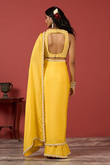 Suruchi Parakh Embroidered Blouse With Saree 