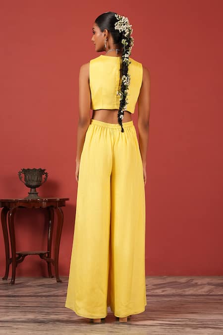 Suruchi Parakh Floral Embroidered Blouse With Pant 