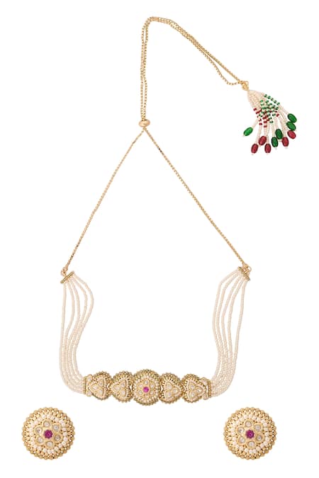 Nazaakat By Samara Singh Kundan Choker Necklace Set 