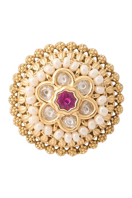 Shop_Nazaakat By Samara Singh_Red Kundan Choker Necklace Set 