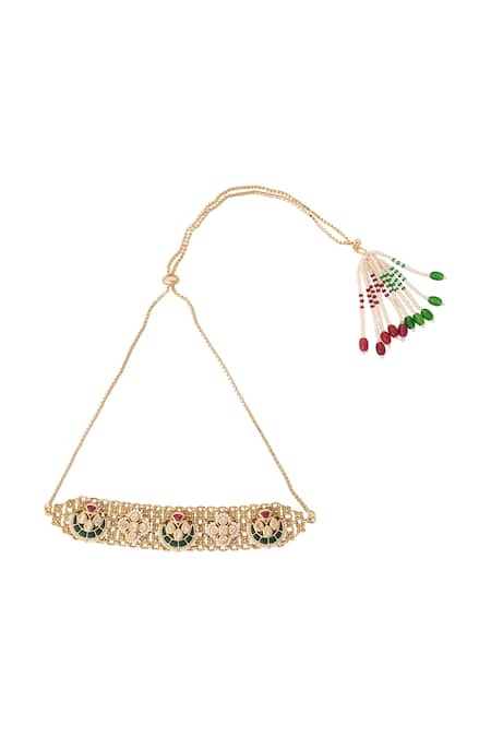 Nazaakat By Samara Singh Green Stones And Ruby Kundan Choker Necklace Set Online at Aza Fashions Nazaakat By Samara Singh_Green Stones And Ruby Kundan Choker Necklace Set _Online_at_Aza_Fashions