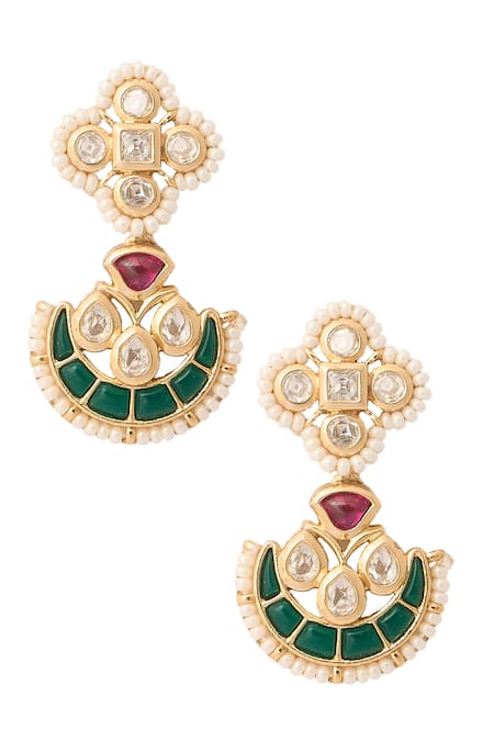 Nazaakat By Samara Singh Green Stones And Ruby Kundan Choker Necklace Set at Aza Fashions Nazaakat By Samara Singh_Green Stones And Ruby Kundan Choker Necklace Set _at_Aza_Fashions