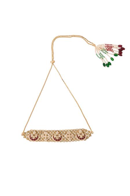 Buy_Nazaakat By Samara Singh_Red Ruby Kundan Choker Set _Online_at_Aza_Fashions