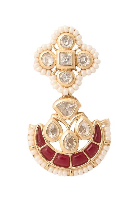 Shop_Nazaakat By Samara Singh_Red Ruby Kundan Choker Set _Online_at_Aza_Fashions