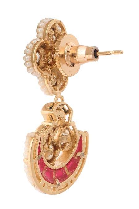 Shop Nazaakat By Samara Singh Red Ruby And Green Kundan Choker Necklace Set Online at Aza Fashions Shop_Nazaakat By Samara Singh_Red Ruby And Green Kundan Choker Necklace Set _Online_at_Aza_Fashions