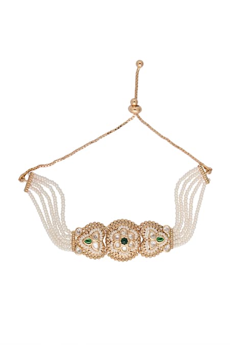 Nazaakat By Samara Singh Green Kundan Bracelet 