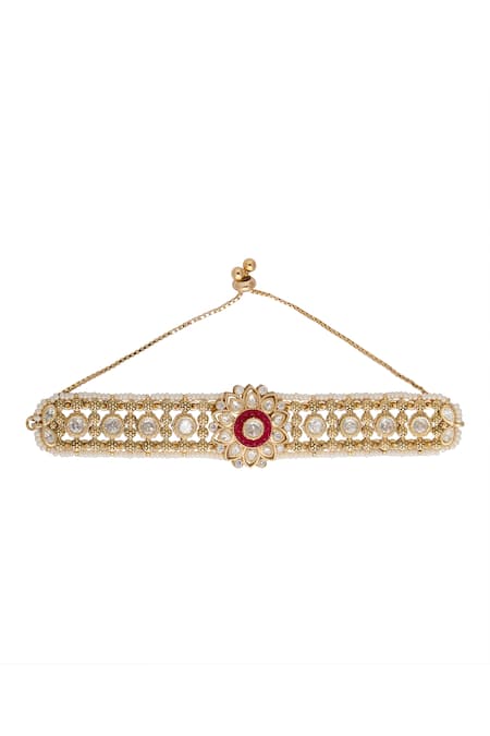 Nazaakat By Samara Singh Ruby Kundan Bracelet 