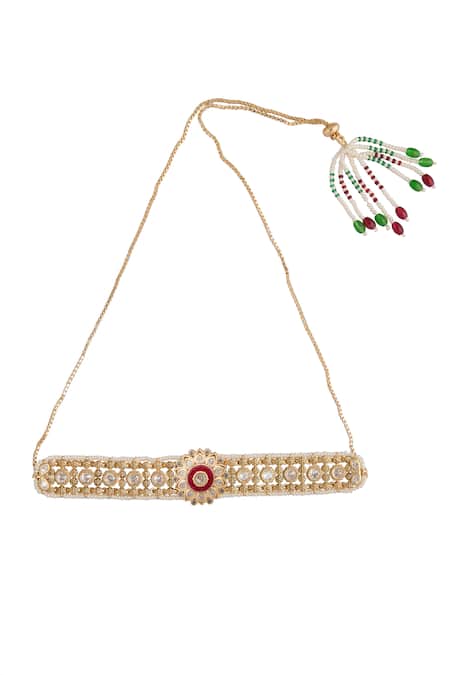 Shop Nazaakat By Samara Singh Red Stones Ruby Kundan Choker Necklace Set Online at Aza Fashions Shop_Nazaakat By Samara Singh_Red Stones Ruby Kundan Choker Necklace Set _Online_at_Aza_Fashions