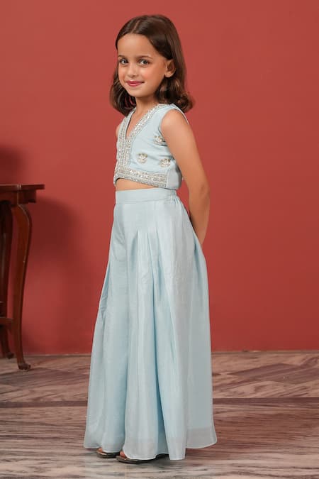 Suruchi Parakh Embroidered Top With Flared Pant