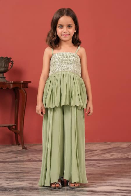 Suruchi Parakh Embroidered Peplum Top With Pant