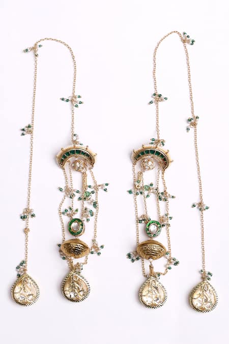 Dugran By Dugristyle Multi Color Stones, Beads, Pearls Hara Khazana Drop Earrings 