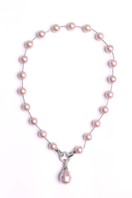 Dugran By Dugristyle Pink Zauq-e-gulabi Necklace 