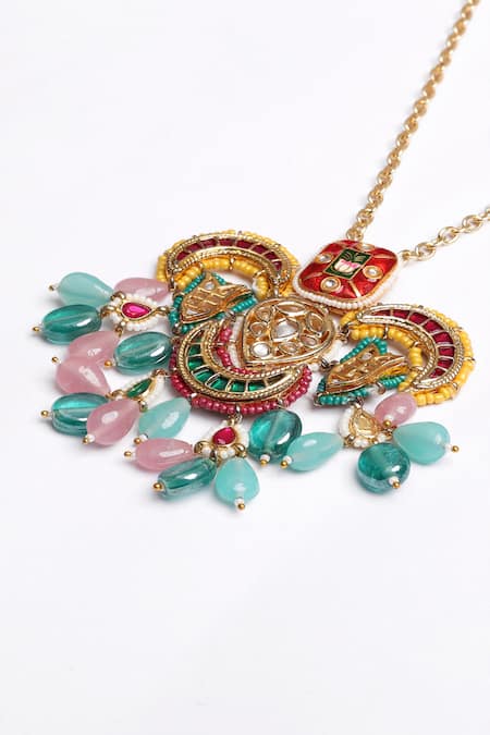 Dugran By Dugristyle Multi Color Hari Zulf Necklace 