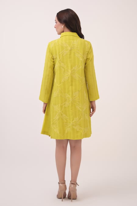 Ruchi Marodia Mendaka Embroidered Shirt Dress 