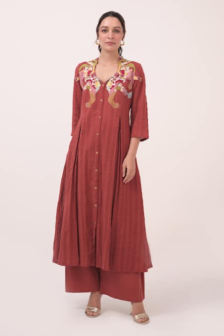Ruchi Marodia Hand Embroidered Panelled Kurta & Pant Set 